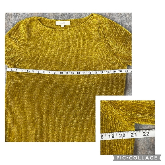 Loft Harvest Gold Chenille Cozy Minimalist Sweater - Sz L - Picture 13 of 13